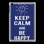 Coque iPadMini Keep Calm Be Happy Bleu