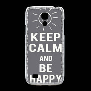 Coque Samsung Galaxy S4mini Keep calm Be Crazy Gris