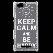 Coque Sony Xperia M Keep calm Be Crazy Gris
