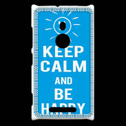 Coque Nokia Lumia 925 Keep Calm Be Happy Cyan