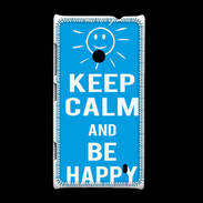 Coque Nokia Lumia 520 Keep Calm Be Happy Cyan