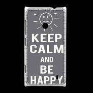 Coque Nokia Lumia 520 Keep Calm Be Happy Gris