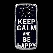 Coque Samsung Galaxy S4mini Keep Calm Be Happy Noir