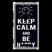 Coque Nokia Lumia 925 Keep Calm Be Happy Noir