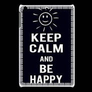 Coque iPadMini Keep Calm Be Happy Noir