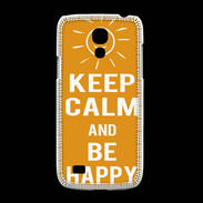 Coque Samsung Galaxy S4mini Keep Calm Be Happy Orange