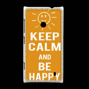 Coque Nokia Lumia 520 Keep Calm Be Happy Orange