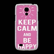 Coque Samsung Galaxy S4mini Keep Calm Be Happy Rose
