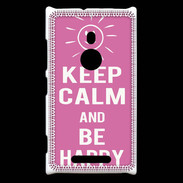 Coque Nokia Lumia 925 Keep Calm Be Happy Rose