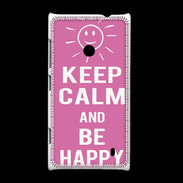 Coque Nokia Lumia 520 Keep Calm Be Happy Rose