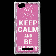 Coque Sony Xperia M Keep Calm Be Happy Rose