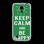 Coque Samsung Galaxy S4mini Keep Calm Be Happy Vert