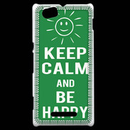 Coque Sony Xperia M Keep Calm Be Happy Vert