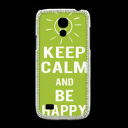 Coque Samsung Galaxy S4mini Keep Calm Be Happy Vert pomme