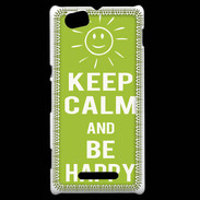Coque Sony Xperia M Keep Calm Be Happy Vert pomme