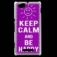 Coque Sony Xperia M Keep Calm Be Happy Violet