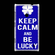 Coque Nokia Lumia 520 Keep Calm Be lucky Bleu