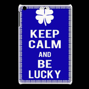 Coque iPadMini Keep Calm Be lucky Bleu