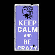 Coque Nokia Lumia 520 Keep calm Be Crazy Bleu