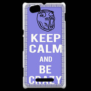 Coque Sony Xperia M Keep calm Be Crazy Bleu