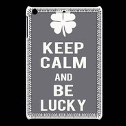 Coque iPadMini Keep Calm Be lucky Gris