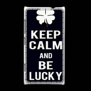 Coque Nokia Lumia 520 Keep Calm Be lucky Noir