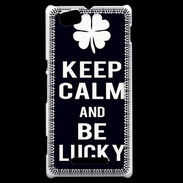 Coque Sony Xperia M Keep Calm Be lucky Noir