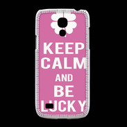 Coque Samsung Galaxy S4mini Keep Calm Be Lucky Rose