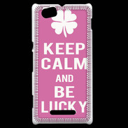 Coque Sony Xperia M Keep Calm Be Lucky Rose