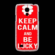 Coque Samsung Galaxy S4mini Keep Calm Be Lucky Rouge