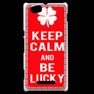 Coque Sony Xperia M Keep Calm Be Lucky Rouge