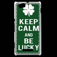 Coque Sony Xperia M Keep Calm Be lucky Vert