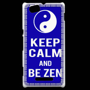 Coque Sony Xperia M Keep Calm Be Zen Bleu