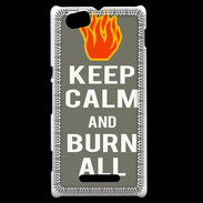 Coque Sony Xperia M Keep Calm Burn Gris