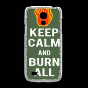 Coque Samsung Galaxy S4mini Keep Calm Burn Kaki