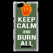 Coque Sony Xperia M Keep Calm Burn Kaki