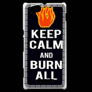 Coque Sony Xperia M Keep Calm Burn Noir