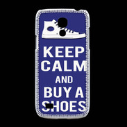 Coque Samsung Galaxy S4mini Keep Calm Buy Shoes Bleu