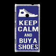 Coque Nokia Lumia 520 Keep Calm Buy Shoes Bleu