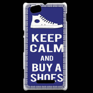 Coque Sony Xperia M Keep Calm Buy Shoes Bleu