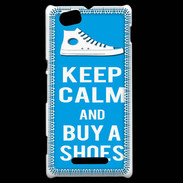 Coque Sony Xperia M Keep Calm Buy Shoes Cyan 
