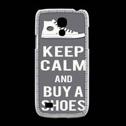 Coque Samsung Galaxy S4mini Keep Calm Buy Shoes Gris