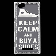 Coque Sony Xperia M Keep Calm Buy Shoes Gris