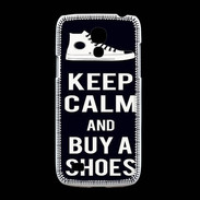 Coque Samsung Galaxy S4mini Keep Calm Buy Shoes Noir