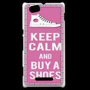 Coque Sony Xperia M Keep Calm Buy Shoes Rose