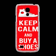 Coque Samsung Galaxy S4mini Keep Calm Buy Shoes Rouge