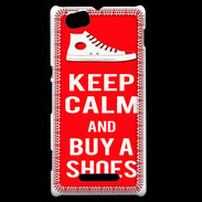 Coque Sony Xperia M Keep Calm Buy Shoes Rouge