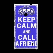 Coque Nokia Lumia 520 Keep Calm Call friend Bleu