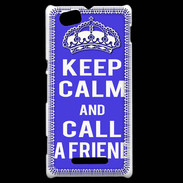 Coque Sony Xperia M Keep Calm Call friend Bleu