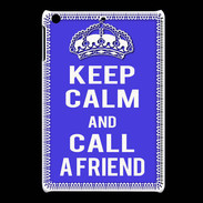 Coque iPadMini Keep Calm Call friend Bleu